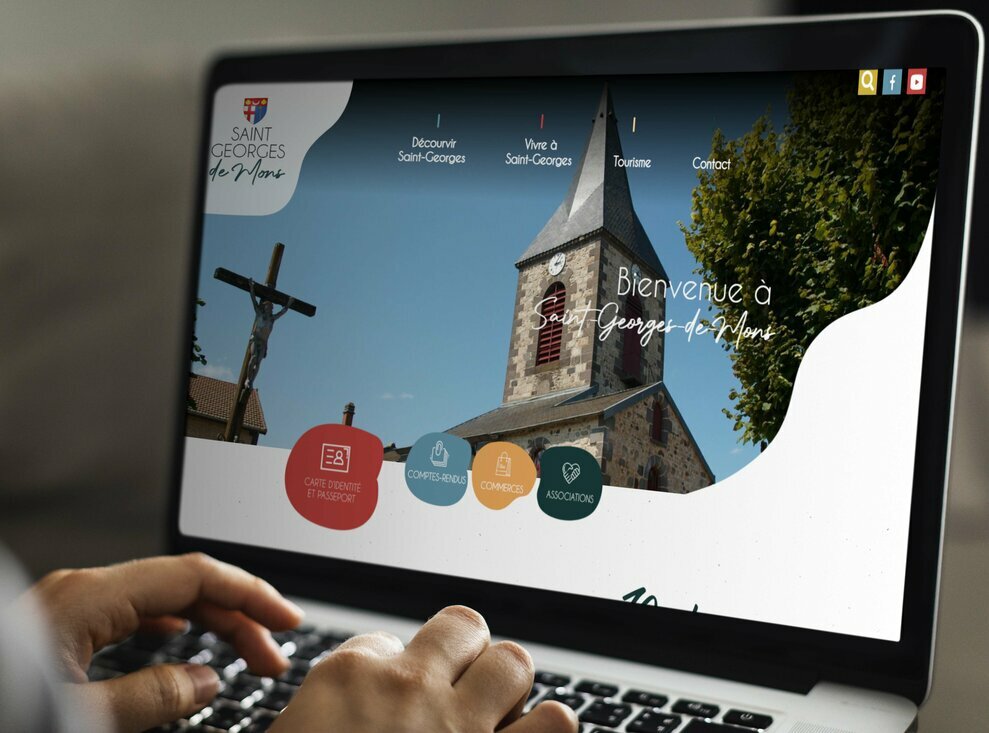 Mockup d'un ordinateur portable avec le site de Saint-Georges-de-Mons