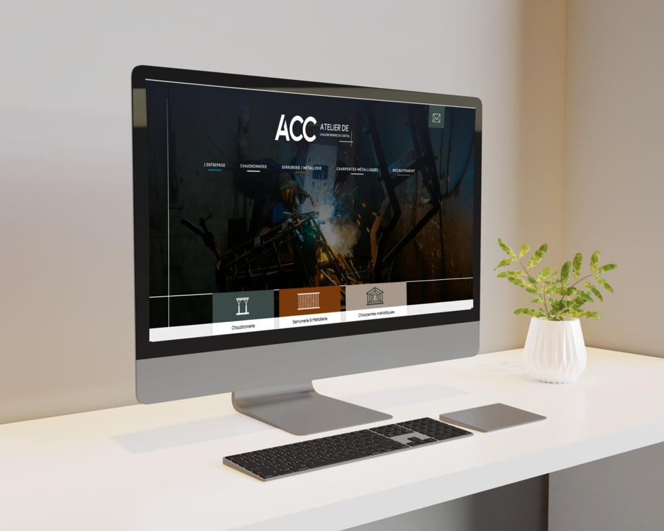 Mockup photos du site de ACC 15 sur ordinateur